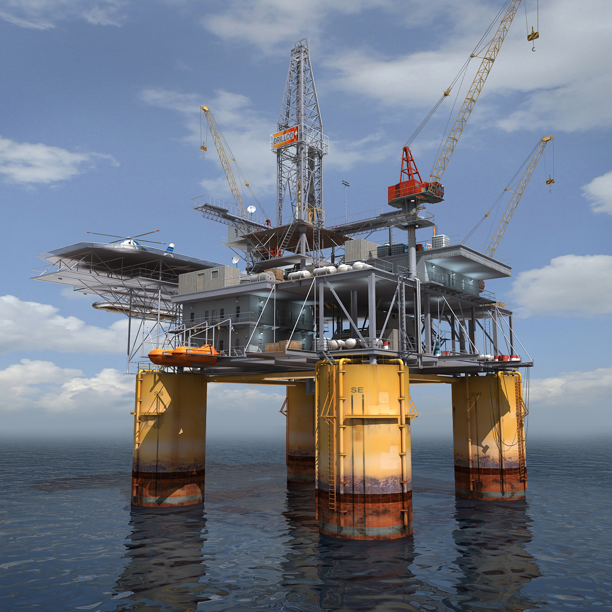 oil rig 3d max