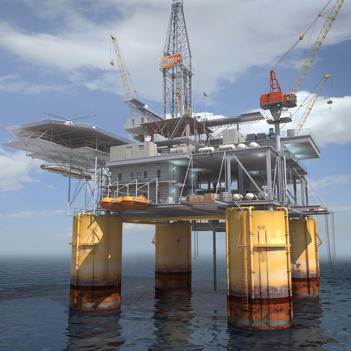 oil rig 3d max