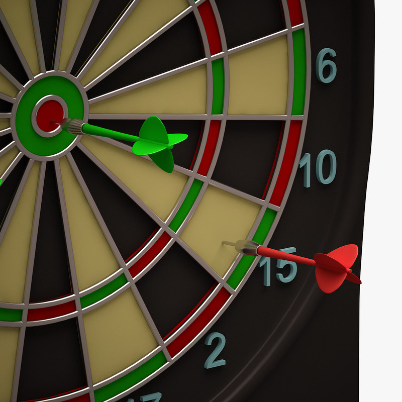 3d model of dartboard arrows