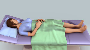 3d model patient laying bed