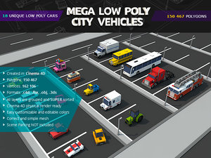 mega city car pack 3d model