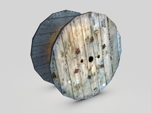 used cable drum 3d model