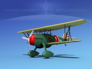 curtiss hawk fighter p-6 3d 3ds
