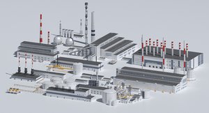 3d chp power plants model