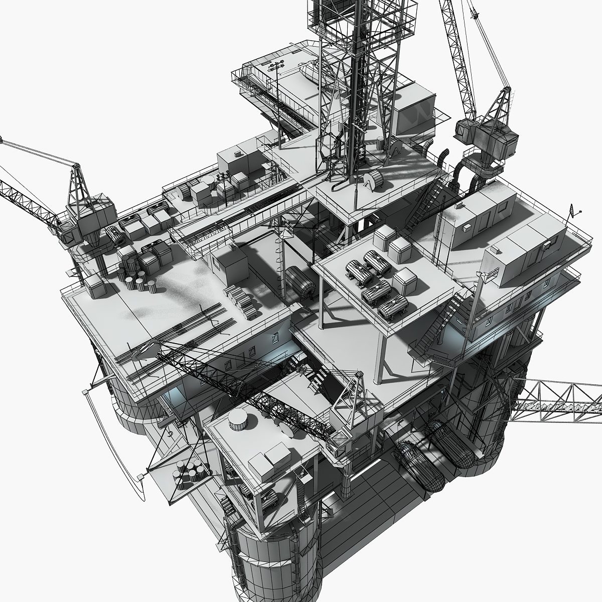 oil rig 3d max