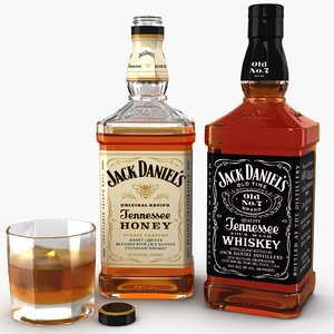 drink jack daniels whiskey glass 3d max