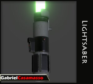 3d model yoda lightsaber
