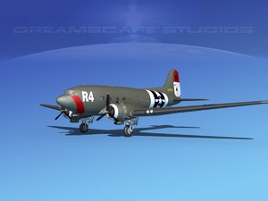 3d douglas c-47 dakota model