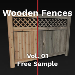 free c4d model wood fences pack vol
