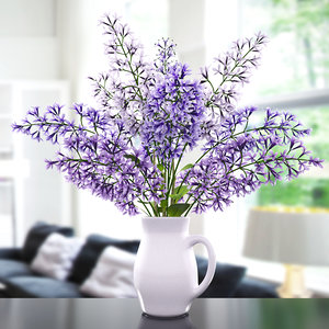3d model vase lavender flower