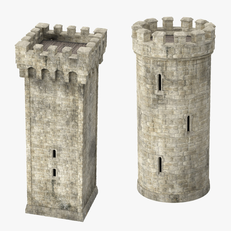 square turrets 3d model