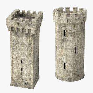square turrets 3d model