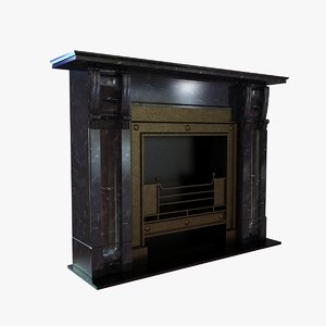3d fireplace marble