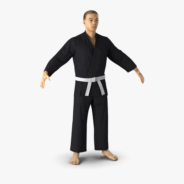 japanese karate fighter black 3d max