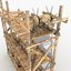 3d old scaffolding wooden