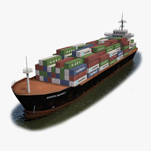 3d cargo ship model