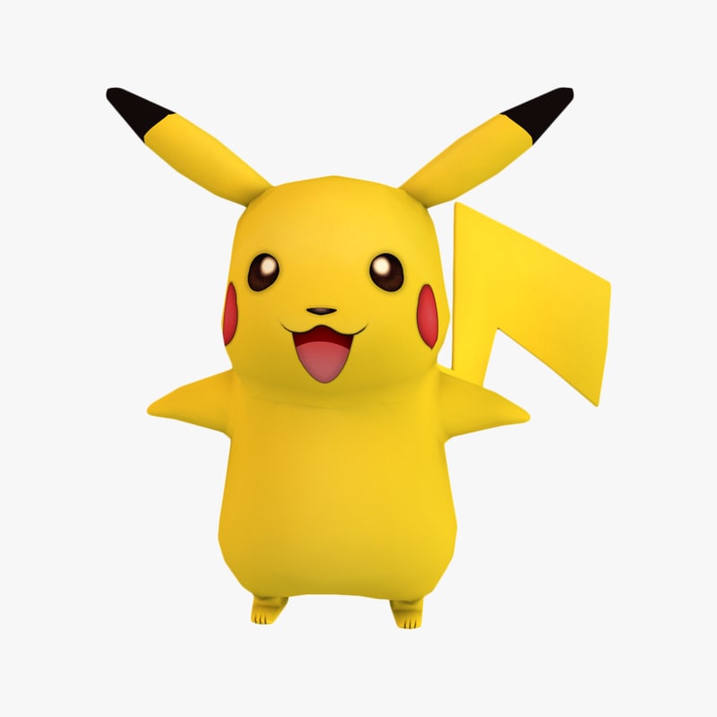 3d pikachu pokemon modeled model