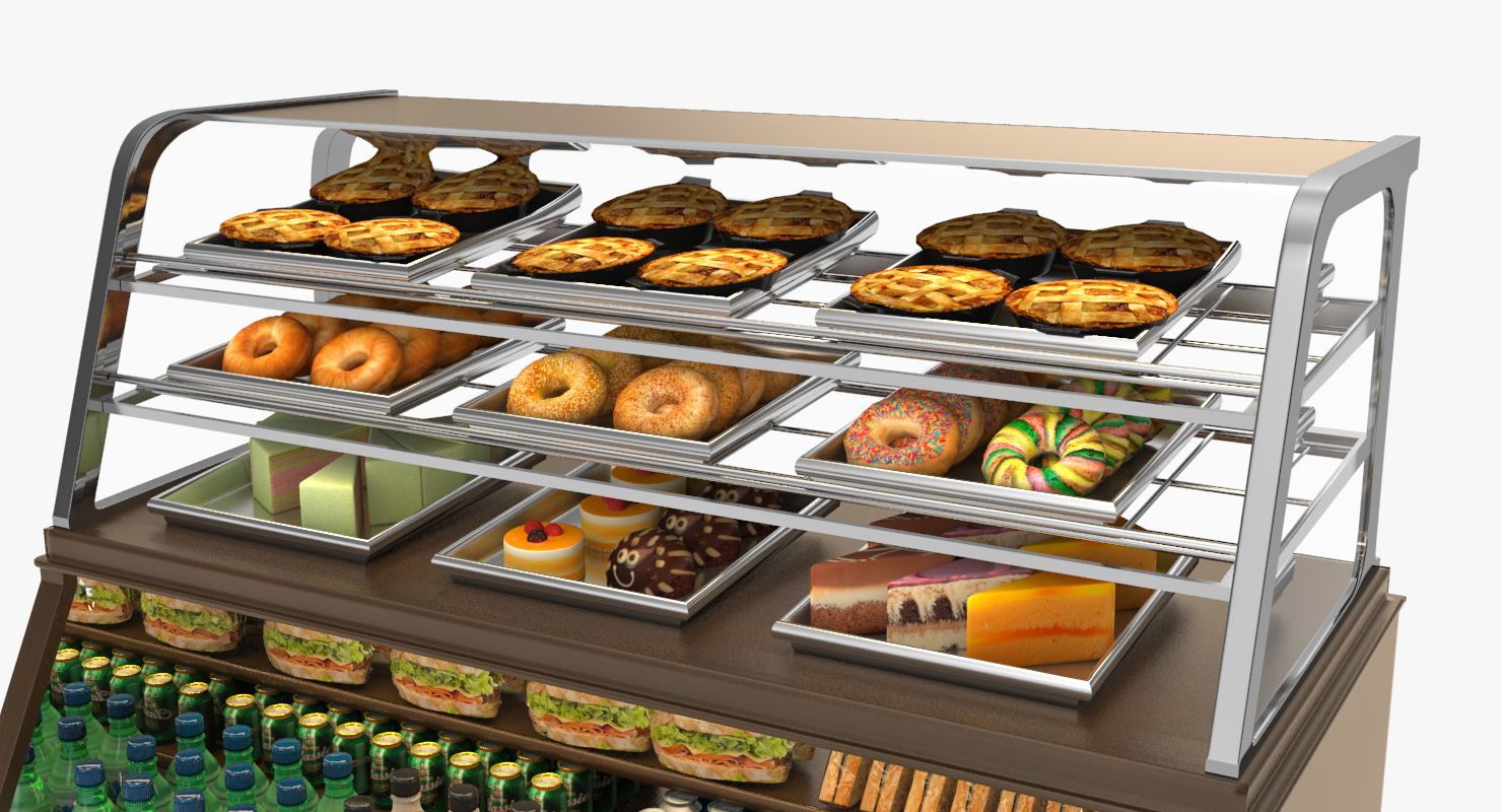 food merchandiser materials 3d model