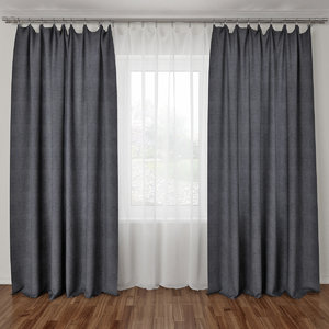 curtains tulle rod 3d max