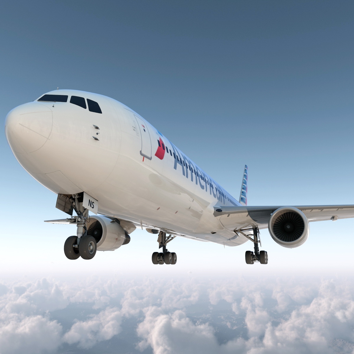 波音767-300美国航空公司索具3d模型