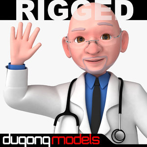 3d model dugm06 rigged cartoon doctor