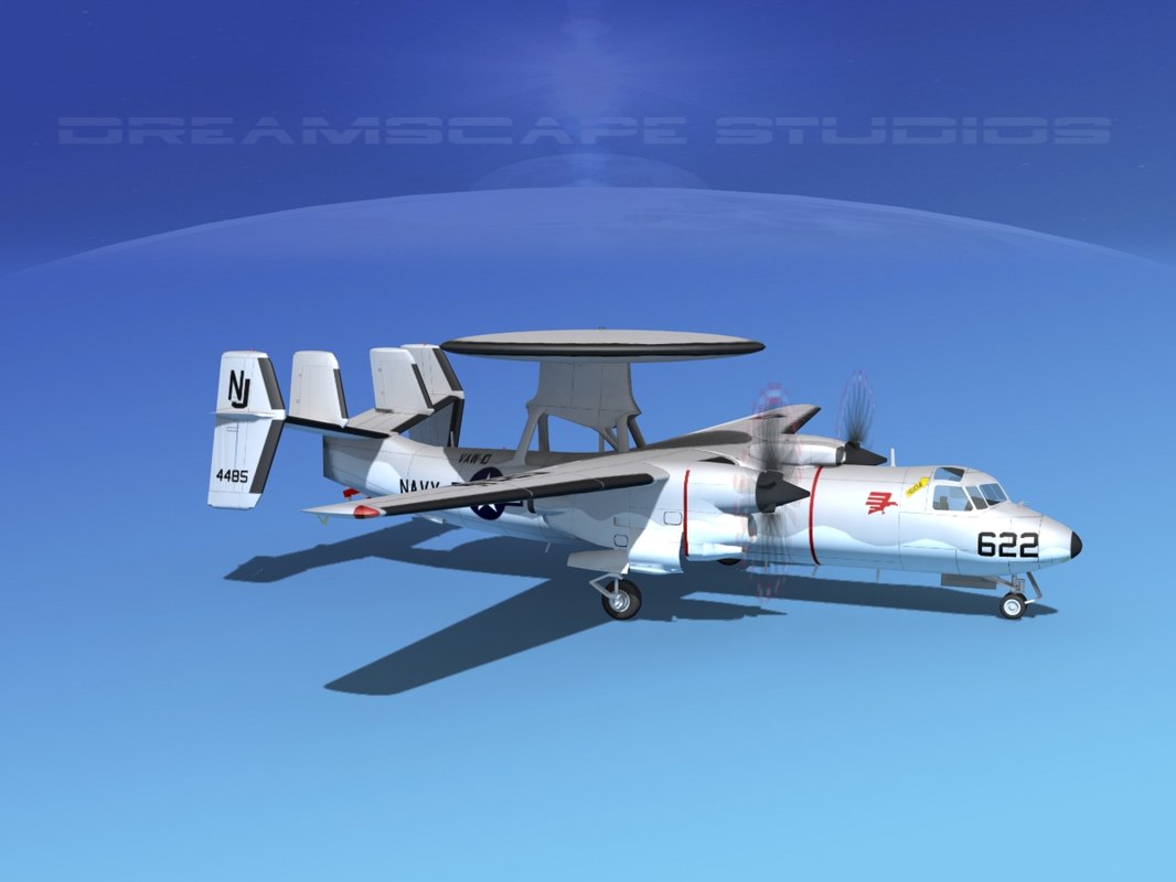 grumman e-2c hawkeye 3d model