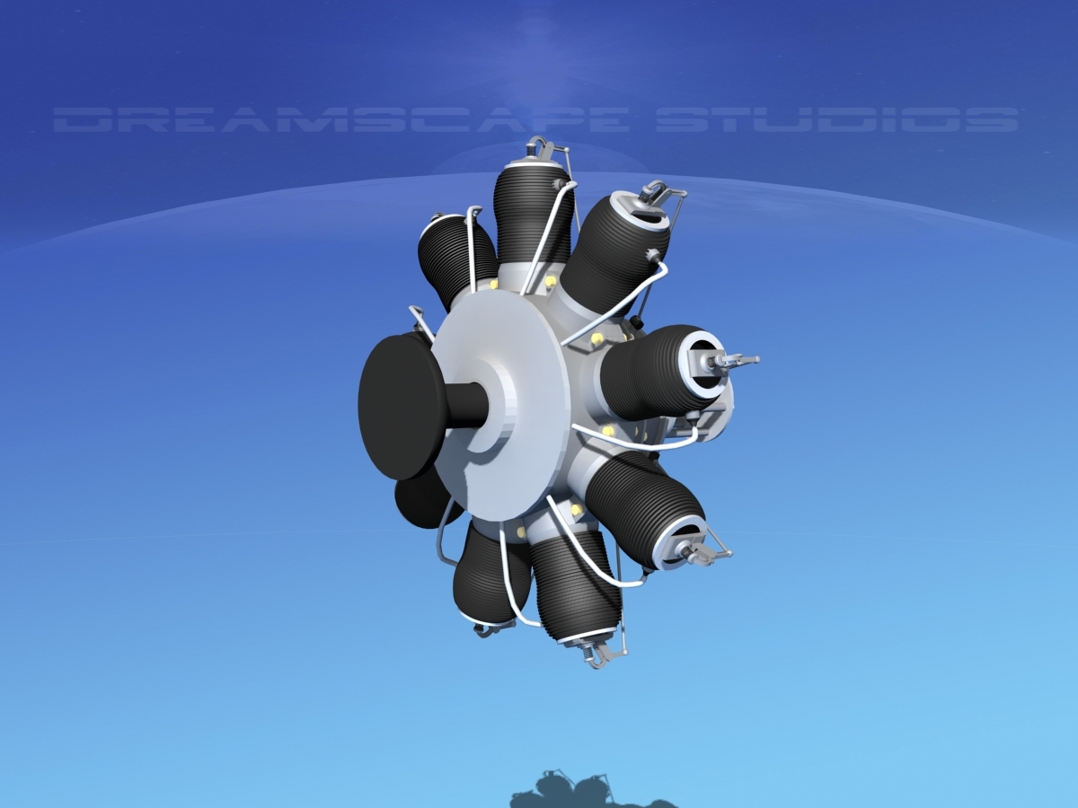 3d gnome monosaupape rotary engine