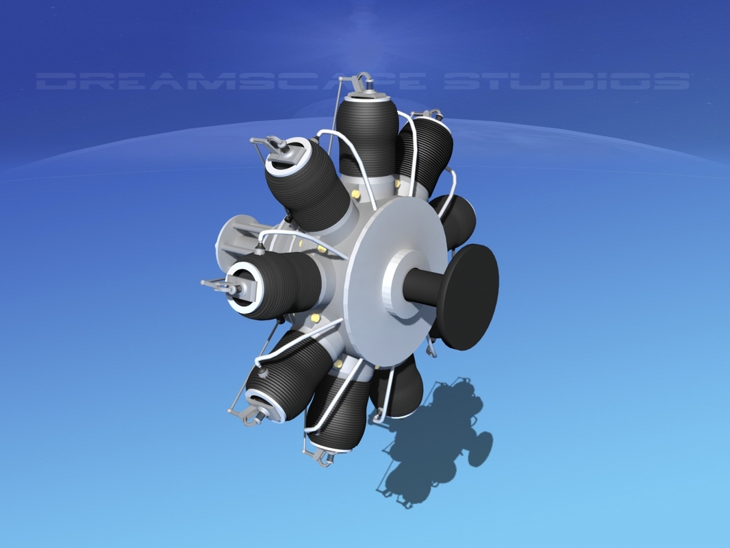 3d gnome monosaupape rotary engine