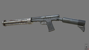 free fbx model smg-60 minigun pbr
