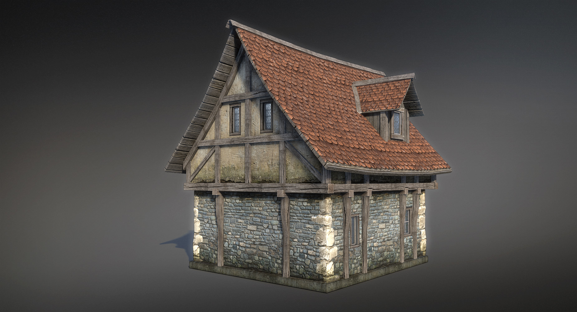 set medieval fantasy house 3d 3ds