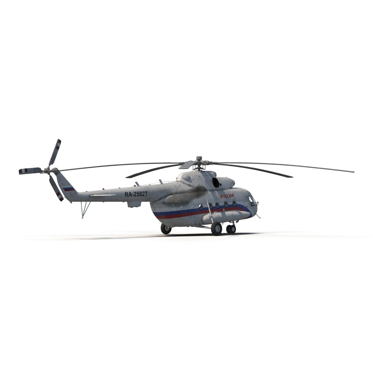 mil mi-8 hip俄羅斯中型運輸直升機索具3d模型