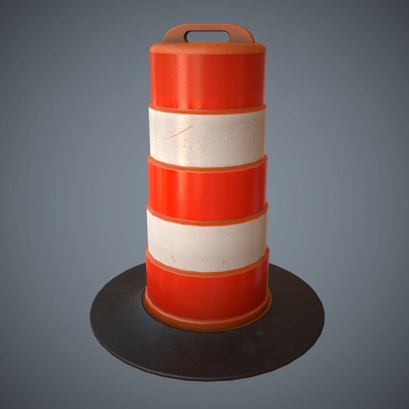 3d large traffic cone pbr model