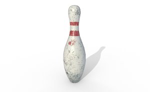 3d old bowling pin pbr model