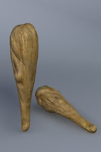 3d model of wood club blunt