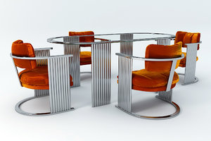 deco inspired dining set 3d max