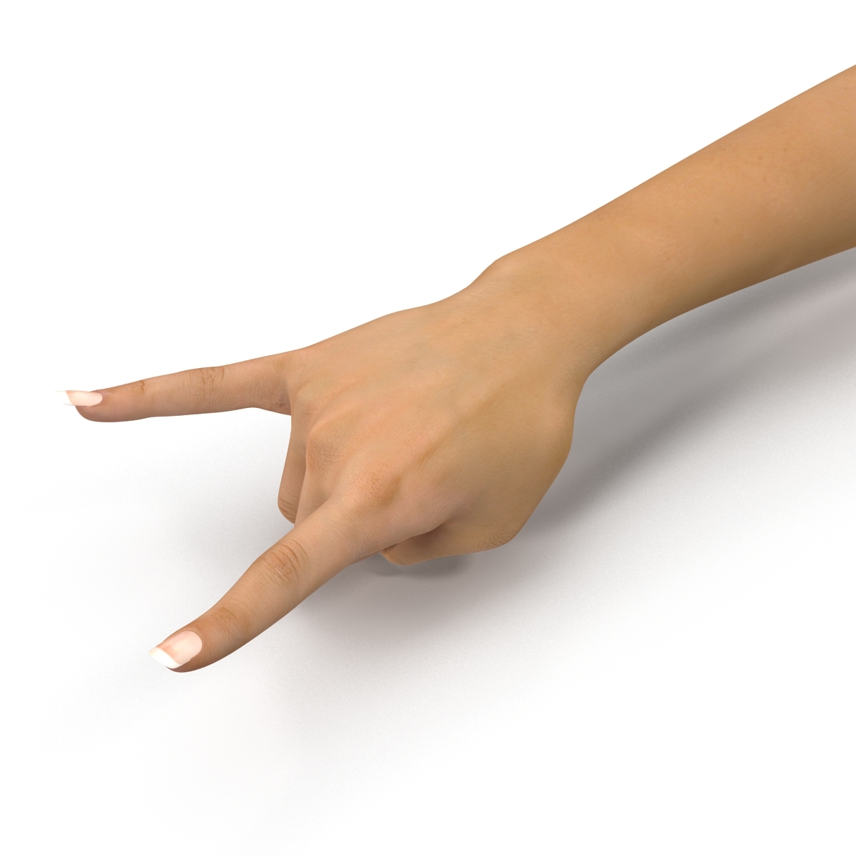 女性手摇滚乐手势3d模型