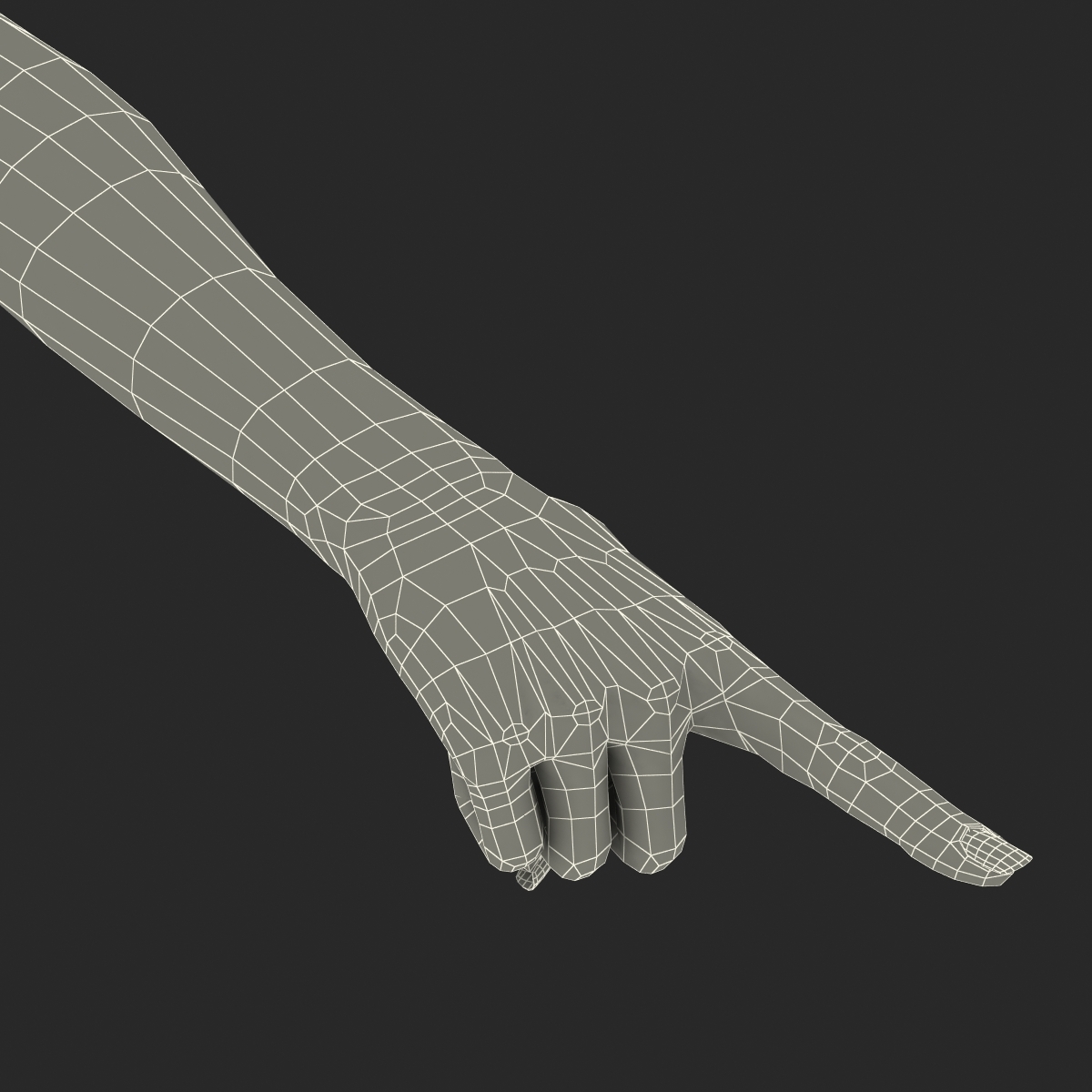 3d 3ds female hand 2 finger