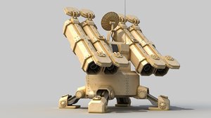 automatic missile turret 3d model