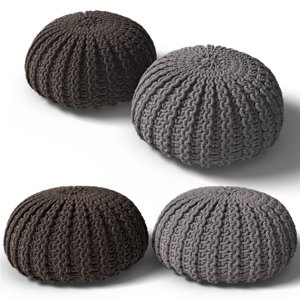 knitted pouf 3d 3ds
