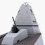 3d model uss zumwalt ddg-1000 guided missile