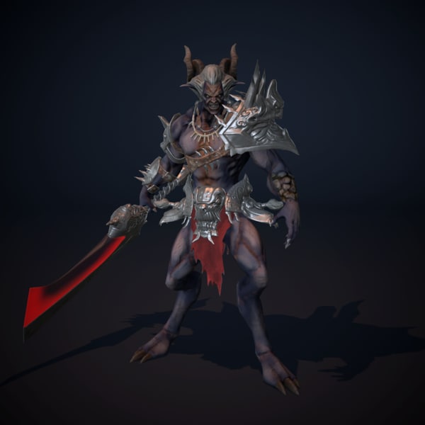 3d model character demon animations