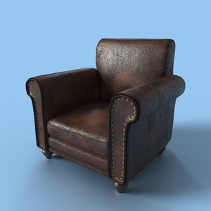 leather armchair obj