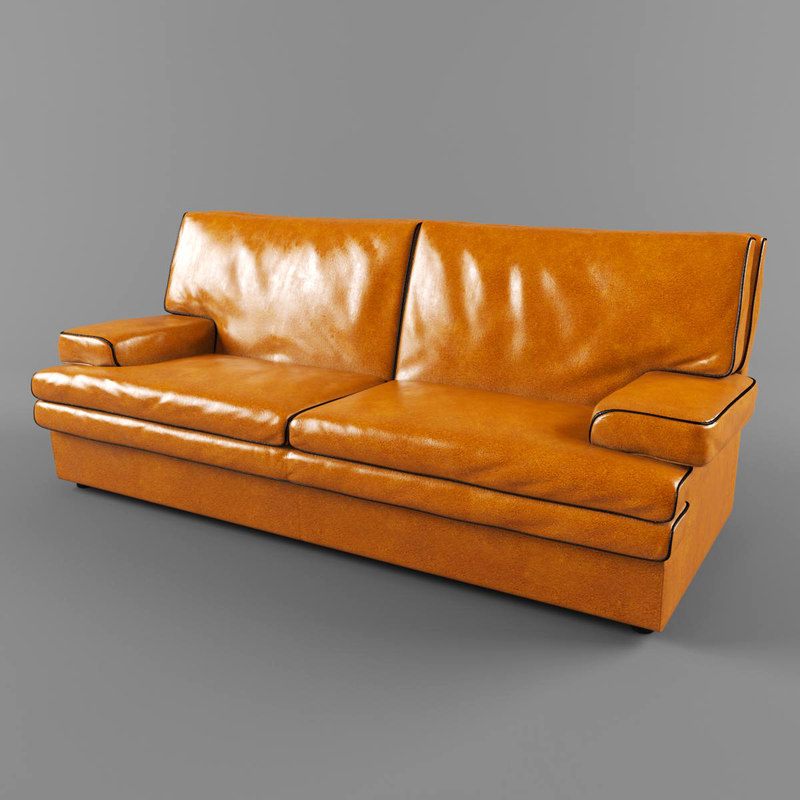 modern buffalo leather sofa obj