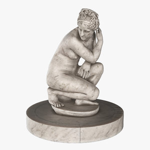 marble aphrodite crouching bath 3d model