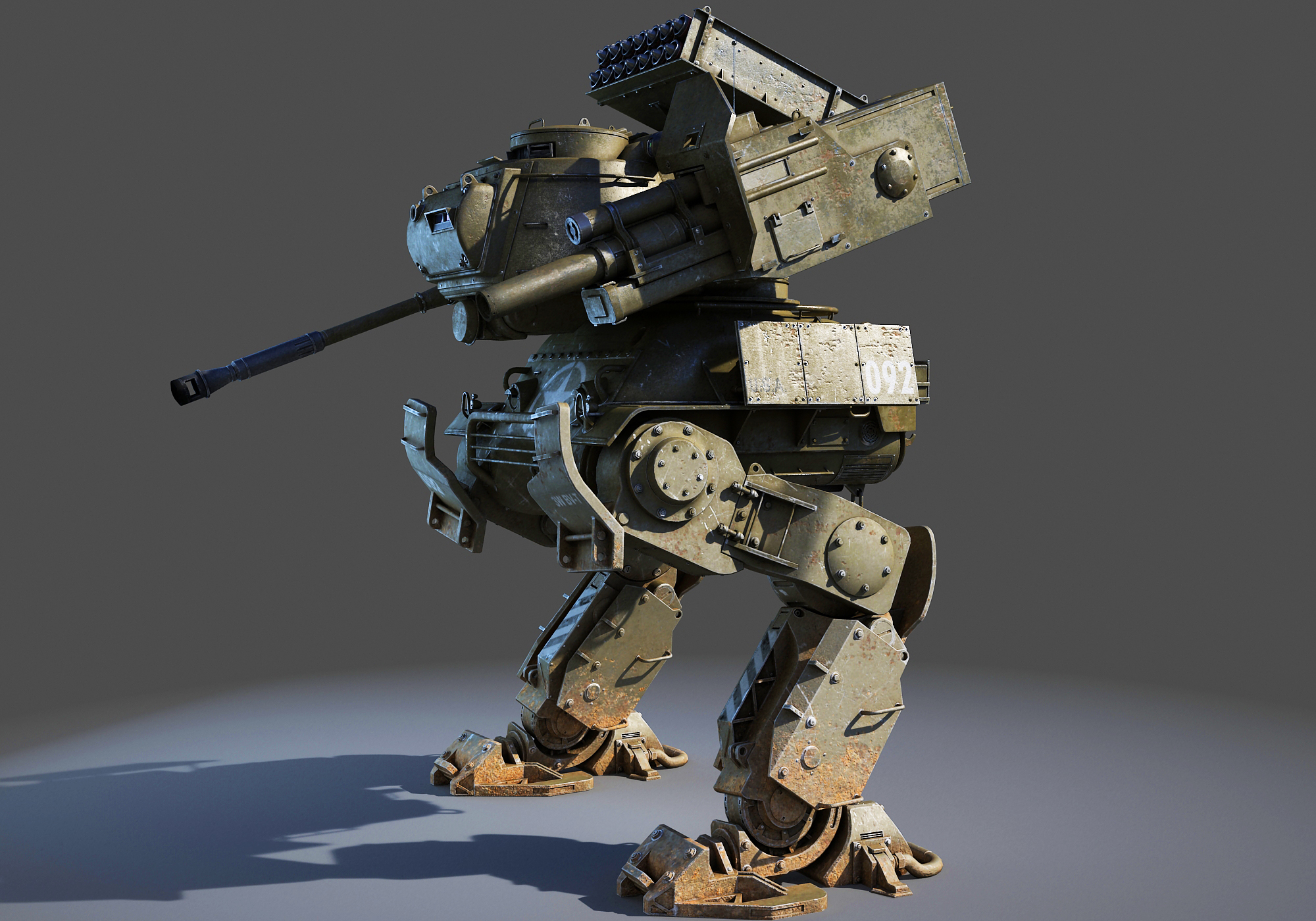 usa mech tank 3d model