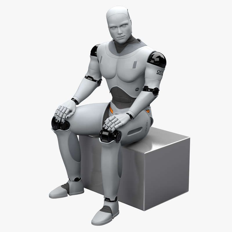 male robot rigged 3d obj