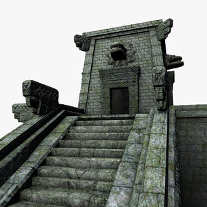 3d aztec temple stairs model