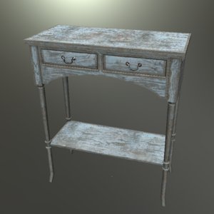 3d model old antique table