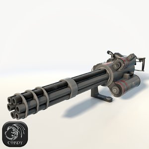 3d realistic minigun