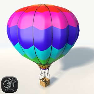 3d realistic hot air baloon model